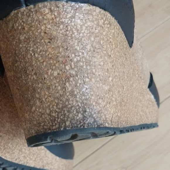 Papillio Black Leather Wedge Mules - Picture 13 of 15